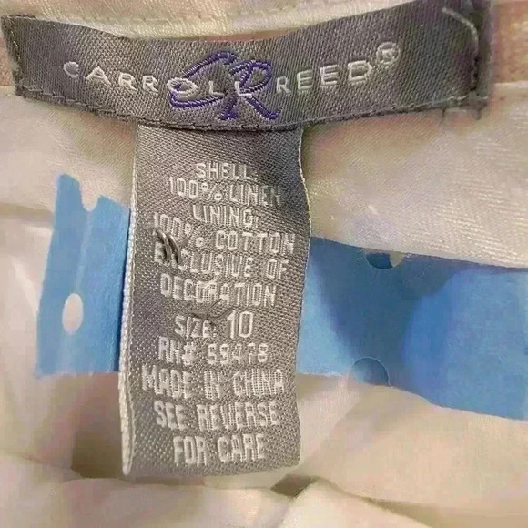 Carroll Reed Womems Linen Pants Size 10 Lined Embroidered Beach - Picture 9 of 13